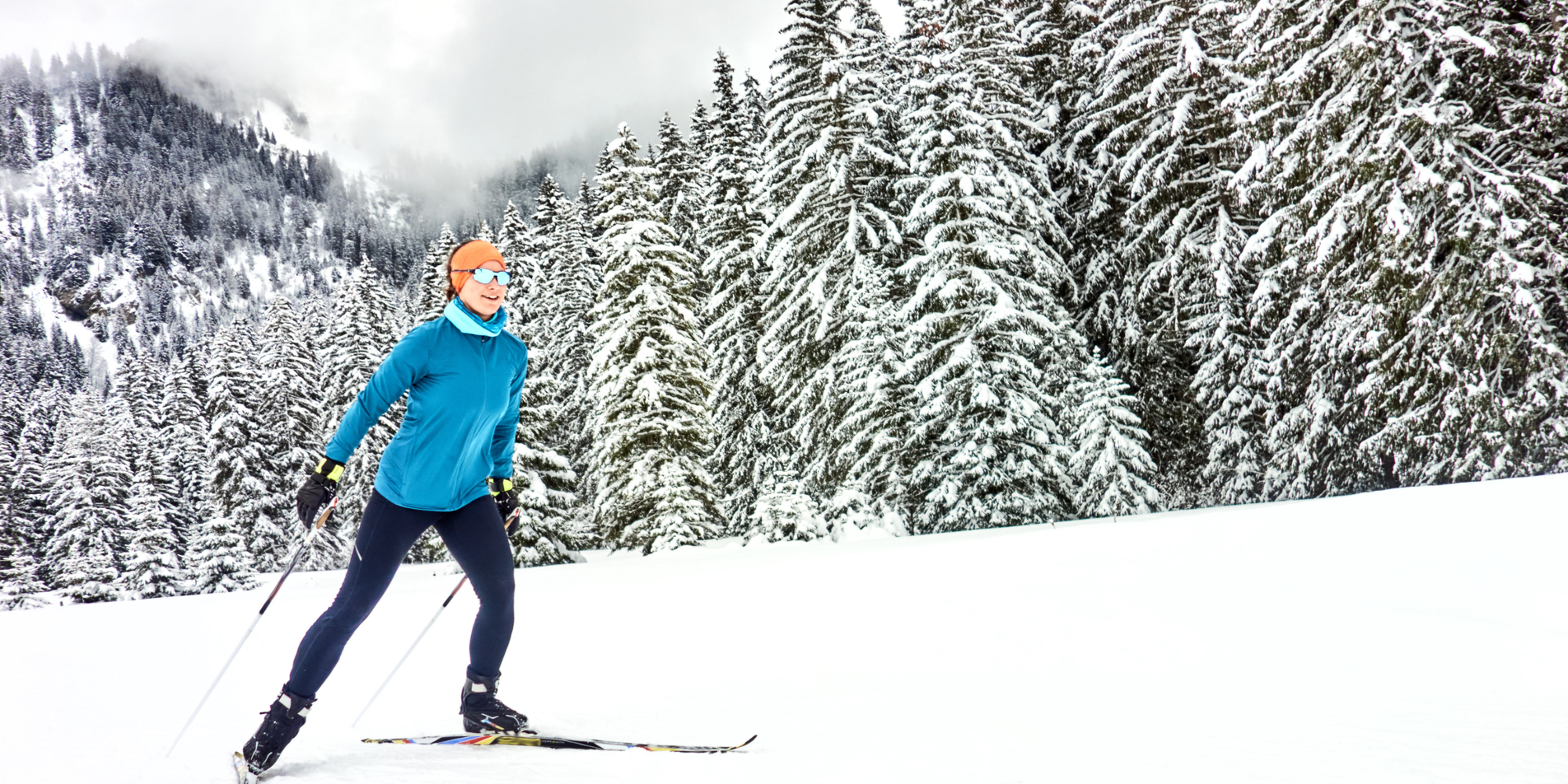Langläuferin in der Natur